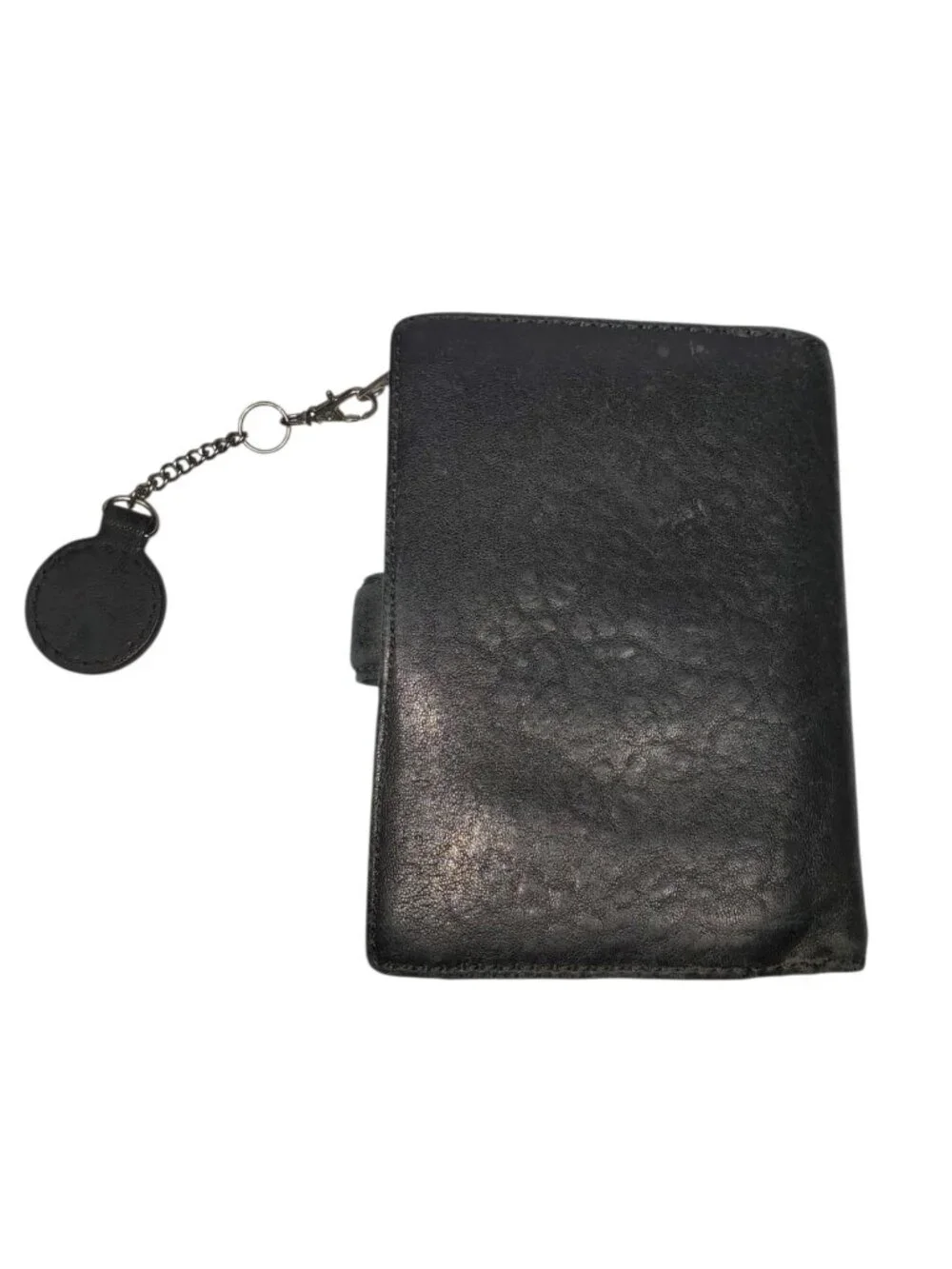 Vintage Y2K Diesel Bi-Fold Wallet w/Charm Black Leather Zipper Magnetic-Snap